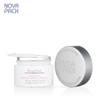 Pot cosmétique 50g 50ml 60ml 100ml en verre opaque blanc mat avec couvercles en aluminium argenté, emballage personnalisé pour soins de la peau
