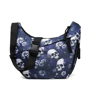 Light Weight Casual Waterproof Ladies Crossbody Messenger Bag Skull Printing Designer Belt Purse Women's Shoulder Bag