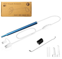 Microscope numérique 720p 6 LED, mini caméra 3-en-1, otoscope USB 5,5 mm, endoscope de nettoyage