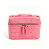 Sac bandoulière pour femme en cuir véritable à motif crocodile, fermeture éclair, multifonctionnel, organiseur de voyage portable, trousse de maquillage, sac à déjeuner