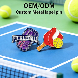 Spille Personalizzate in Metallo a Forma di Racchetta da Pickleball, Distintivi Smaltati per <span class=keywords><strong>Club</strong></span> e Promozione Atletica, Spille con Logo Pickleball - Product Image 2