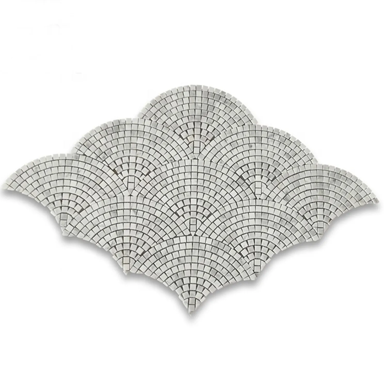 Luxury Kitchen Bathroom Fan Cloud Shape Crystal White Marble Mosaic Random Tiles