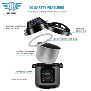 Nuova Pentola a Pressione Elettrica <span class=keywords><strong>in</strong></span> Acciaio Inox 5L con Controllo Intelligente del Tempo, 2 <span class=keywords><strong>in</strong></span> 1 <span class=keywords><strong>Friggitrice</strong></span> <span class=keywords><strong>ad</strong></span> <span class=keywords><strong>Aria</strong></span> per Cucina, Hotel e Casa - Product Image 3