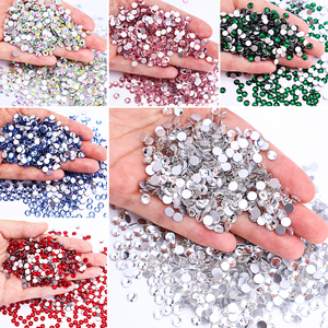 Cristaux de verre bleu clair <span class=keywords><strong>pour</strong></span> ongles, strass plats, pierres et cristaux non thermocollants, perles rondes - Product Image 4