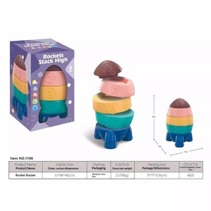 新款可叠放彩虹环玩具，适合0-24个月婴儿早期教育认知软橡胶牙胶玩具 - Product Image 3