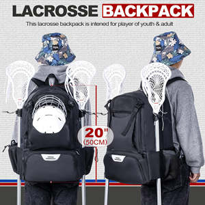 Sac de lacrosse multifonctionnel de grande capacité, sac à dos de sport imperméable pour l'extérieur, sac en polyester pour le hockey sur glace, le baseball - Product Image 6