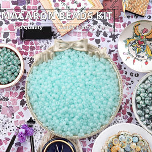 Perles de verre en forme de macaron, style DIY, couleur bonbon givré, 2mm 3mm 4mm, pour bijoux, perles de verre soufflées, vente en gros 2025 - Product Image 2