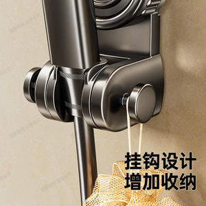 Support mural rond pour pommeau de douche à ventouse Blue Vine, installation facile sans perçage, accessoire de salle de bain - Product Image 5