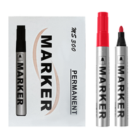 Marqueur permanent imperméable 3 couleurs (noir, bleu, rouge) – Pointe fine 2 mm, encre non effaçable, non toxique – Boîte de couleurs – Excellent rapport qualité-prix