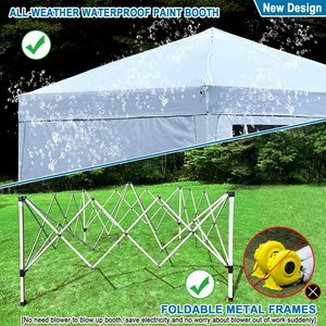 บูธพ่นสีขาวแบบพกพากันน้ำ10X10X9FT สีขาวกรอบเหล็กเดี่ยว2ชิ้นตัวกรองอากาศกันฝนจัดแสดงในงานแสดงสินค้า - Product Image 6