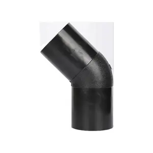 NEW HDPE fittitngs 45 90 degree elbow plastic butt weld elbow pipe fitting pe DN110mm