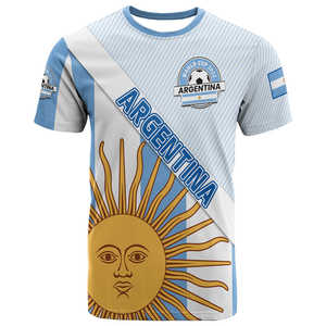 Camiseta Deportiva de Manga Corta para Hombre, Estampado de Camuflaje, Apoyo al Equipo Argentino, Partido de Fútbol 2026, Camiseta Deportiva de Fitness - Product Image 2