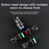LA16 16E Interrupteur à bouton poussoir rond 16mm à réinitialisation autobloquante vert rouge LED 24V/220V 5Pin 3Pin Power Micro Switch