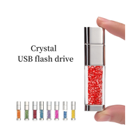 Mode Transparent luxe cristal haute vitesse métal USB clé USB personnalité créative cadeau de voiture de mariage en gros clé USB