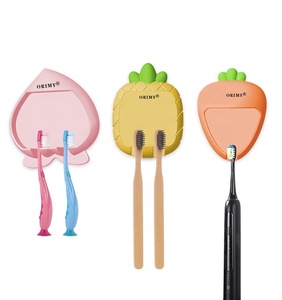 Toothbrush Holder ORIMY OEM/ODM Accessoires Salle De Bain Toiletry Organizer Silicone Kids Bathroom Accessories Toothbrush Holder Wall Mounted