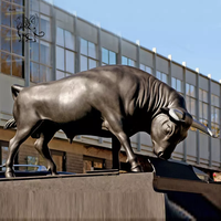 BLVE grande décoration extérieure Art moderne jardin Bronze grandeur nature taureau Statues Wall Street bétail Sculpture
