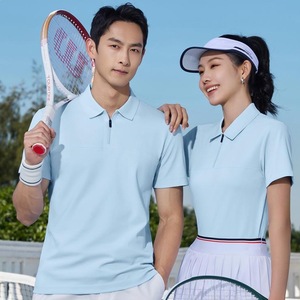 Men's Polo Shirt Cotton Breathable Summer Outdoor Sport Wear Light Blue Short Sleeve - Product Image 1