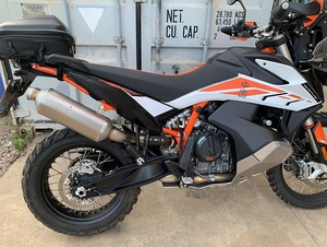 Système d'échappement complet en alliage de titane argenté modifié pour KTM 790 ADV, sections avant et arrière - Product Image 5