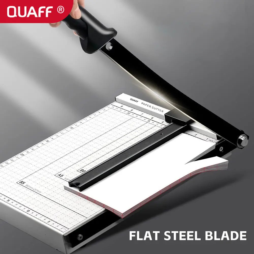 QUAFF Papierschneider A4 Holzbasis metallische Basis Papiertrimmermaschine für Fotokarte