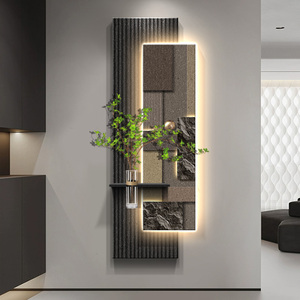 <span class=keywords><strong>Peinture</strong></span> LED Lumineuse en Grès pour Mur de Fond de Salon et Couloir, Décoration Artistique de Plantes Vertes Hydroponiques Créatives - Product Image 5