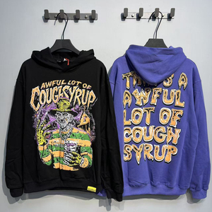 Sweat à capuche surdimensionné pour homme en coton 100% de haute qualité, style streetwear décontracté pour l'automne, avec motif de lettres imprimé numériquement - Product Image 5