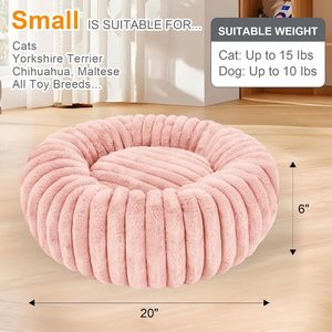 Lit pour animaux de compagnie en peluche en forme de donut, personnalisé avec logo, vente en gros du fabricant, luxe pour chat et chien - Product Image 4