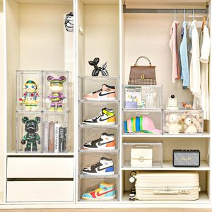 Boîtes de rangement pour chaussures en PET transparent, design moderne, organisateurs de baskets en plastique, porte magnétique, technique d'injection, forme rectangulaire - Meilleures ventes - Product Image 4