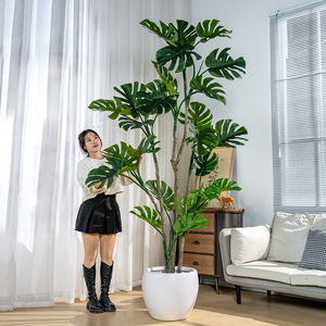 Thực Tế Nhân Tạo Monstera deliciosa Trong Nhà Trang Trí Cây Xanh Nhựa Cây Nồi Phòng Khách Cây Xanh Màu Xanh Lá Cây Trang Trí Trong Nhà - Product Image 5