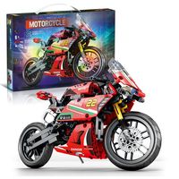 Bloques de Construcción de Modelos de Motocicletas, Juguete Educativo de Ensamblaje de Alta Dificultad, Rompecabezas de Material Plástico, Regalo de Entrenamiento Perfecto para Niños de 0 a 3 Años