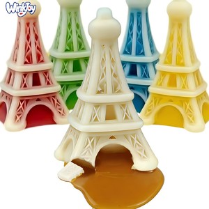 Bonbons en cire en forme de Tour Eiffel, fourrés à la confiture liquide, nouveauté, bonbons mous, certifiés <span class=keywords><strong>Halal</strong></span>, bonbons en bouteille de cire festifs, personnalisation OEM - Product Image 1