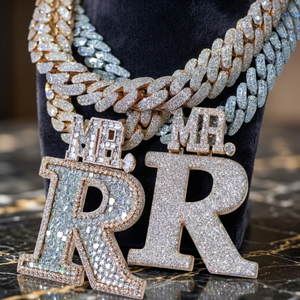 Colgante de Plata de Ley 925 Personalizado con Moissanita, Letra VVS de Corte Brillante, Estilo Hip Hop, Unisex, Joyería Certificada por Terceros - Product Image 2