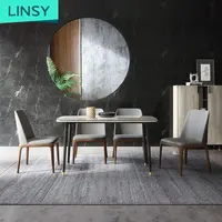Linsy Post-โมเดิร์นขยายโต๊ะรับประทานอาหารเฟอร์นิเจอร์แก้วการออกแบบโต๊ะรับประทานอาหารที่ทันสมัยมันวาวสูงเฟอร์นิเจอร์ห้องนั่งเล่น FC1R-B