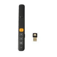 Télécommande sans fil 2,4 GHz avec pointeur laser, alimentée par piles AAA, portée 50 m, fonction page haut/bas, USB/USB-C, pour présentations PowerPoint (PPT) avec clip stylo