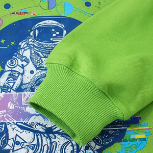 Sweat-shirt à col rond en coton French Terry de haute qualité pour homme, couleur verte, style automne, imprimé personnalisé - Product Image 5