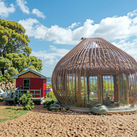 Tente Safari Durable de 6m Style Cage à Oiseaux pour Camping en Plein Air, Glamping, Hébergement en Gîte, Installation Facile, Maison Modulaire Préfabriquée