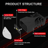 Projecteur LED laser haute puissance pour extérieur de voiture, lumière de jour monocouleur, lentille de calandre dissimulée, lumière de circulation diurne