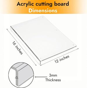 Food Grade Transparent Large Multifunction Thick Acrylic Rectangle Cutting Board Counter Lip Non-Slip Eco-Friendly Multi-Use - Product Image 3