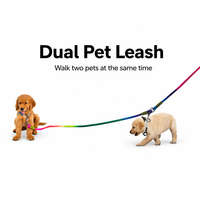 Laisse de chien mains libres bandoulière réfléchissante en polyester/nylon 220 cm pour 1 ou 2 chiens, résistante jusqu'à 60 kg, export