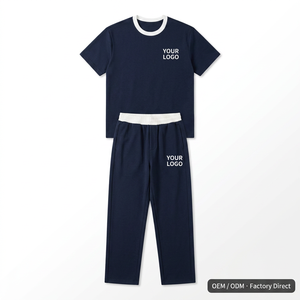 Conjunto de Camiseta y Pantalones Cortos Casuales Transpirables para Hombre, Unisex, de <span class=keywords><strong>Invierno</strong></span>, de Alta Calidad, Lisos o Estampados, Tejido de Punto - Product Image 1