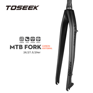 TOSEEK מזלג קדמי מלא מפחמן עם בלמי דיסק קשיחים 26/27.5/29 אינץ' ישר קל משקל 160 מ\"מ MTB XC Trail שדרוג מהיר למרתון מרוצים - Product Image 1