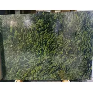 Sıcak satış yeşil granit taş levhalar Picasso granit duvar panelleri Modern mutfak tezgahı
