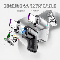Adaptateur de câble magnétique USB Type-C 6A 120W à angle droit avec gaine en PVC et blindage tressé pour iPad Pro Macbook 2019/2018 - Alliage d'aluminium