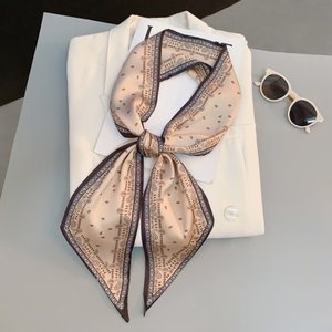 Écharpe d'été pour femmes à la mode et élégante pour <span class=keywords><strong>Amazon</strong></span> Best-seller Bandeau <span class=keywords><strong>en</strong></span> polyester avec nœuds élégants et lettres imprimées - Product Image 1