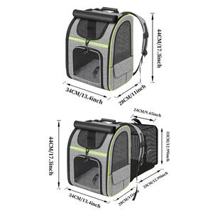 Expandable Foldable <b>Cat</b> <b>Backpack</b> - Breathable Dual-Shoulder Carrier for Pets - Product Image 3
