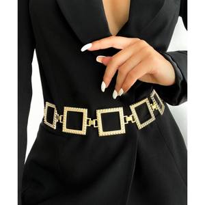 Ceinture carrée Y2K en alliage de laiton avec boucle en forme de boîte pour chemises, vestes, robes, pantalons, ceintures métalliques - Product Image 3