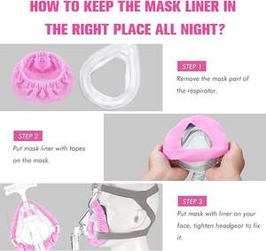 Doublures de <span class=keywords><strong>masque</strong></span> CPAP de soins de santé certifiées CE rose compatibles F20 housses de coussin lavables pour l'<span class=keywords><strong>apnée</strong></span> <span class=keywords><strong>du</strong></span> <span class=keywords><strong>sommeil</strong></span> respirant - Product Image 6
