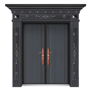 Mais recente design china fornecedor preço baixo ferro portão nigéria modelo porta de ferro fundido alumínio porta desenhos