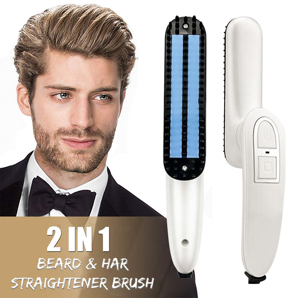 Cepillo Eléctrico Alaciadora Para Barba Peine Alisador De Barba