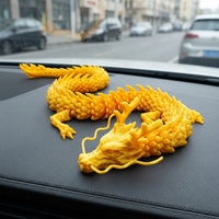 Figurine de dragon chinois imprimée en 3D, dragon articulé flexible, ornement en plastique, décoration fantastique, cadeau, décoration de bureau