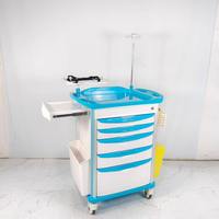 Chariot d'urgence de luxe pour hôpital, chariot médical de secours, 5 tiroirs, roues silencieuses, 750*480*920mm